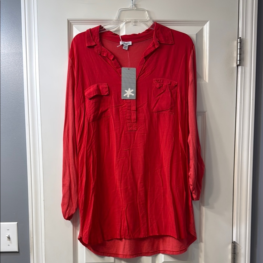NWT Splendid Women's Red Blouse Top Size XL